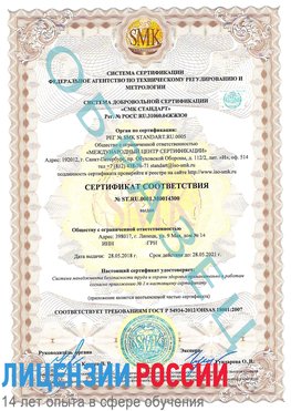 Образец сертификата соответствия Рославль Сертификат OHSAS 18001